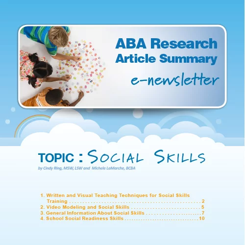 Social Skills - ABA Literature Summary